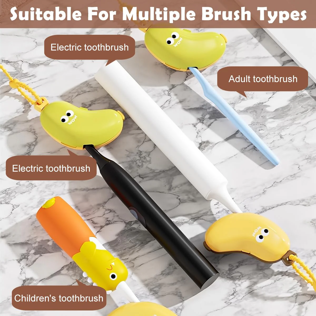 Cute Banana Shape Toothbrush and Toothpaste Holder for Kids Home & Travel use 1pc - Image 5