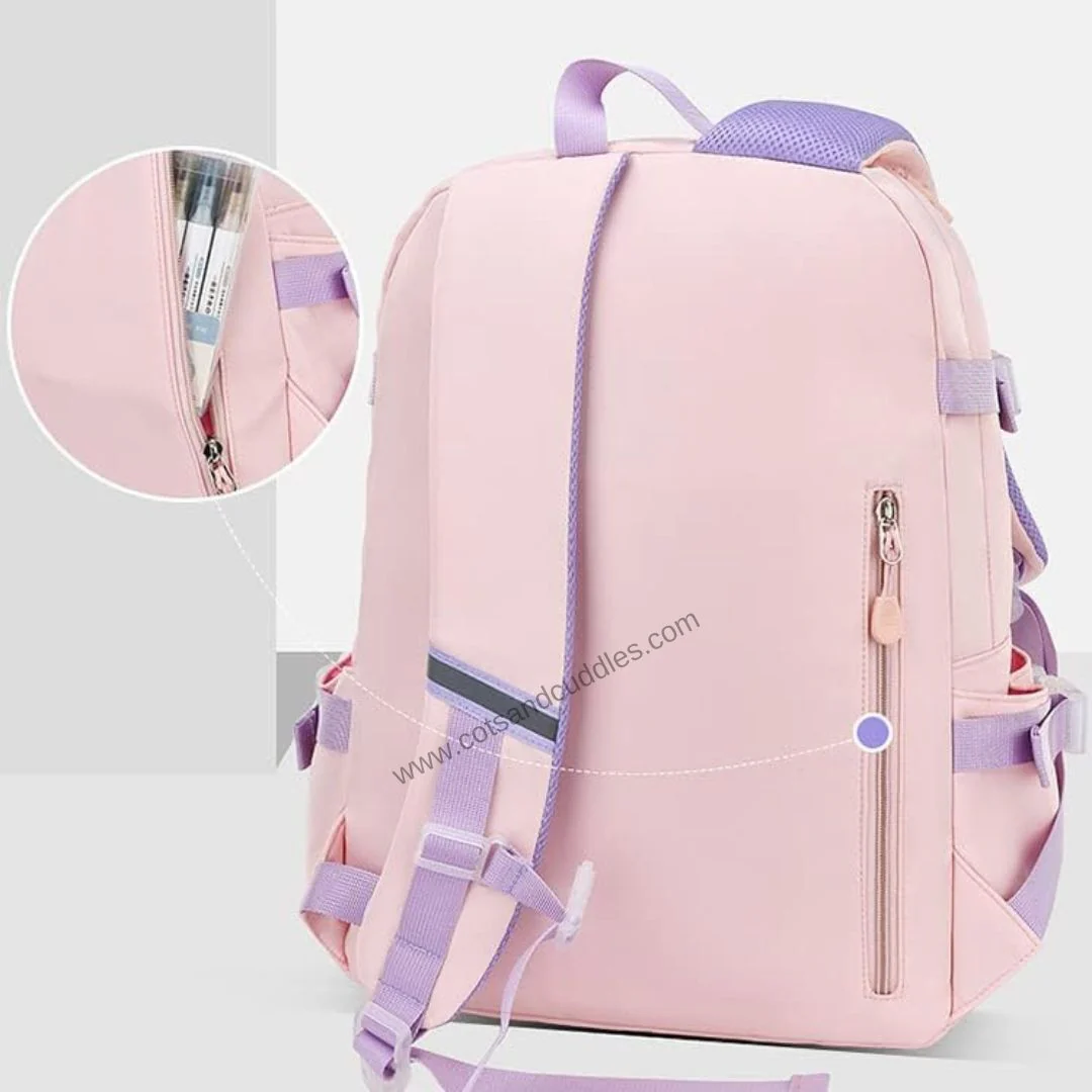 Cute Bunny Soft Toy Backpack for Small Primary School Kids with Multiple Zip Pockets and Anti-Theft Pocket - Image 6