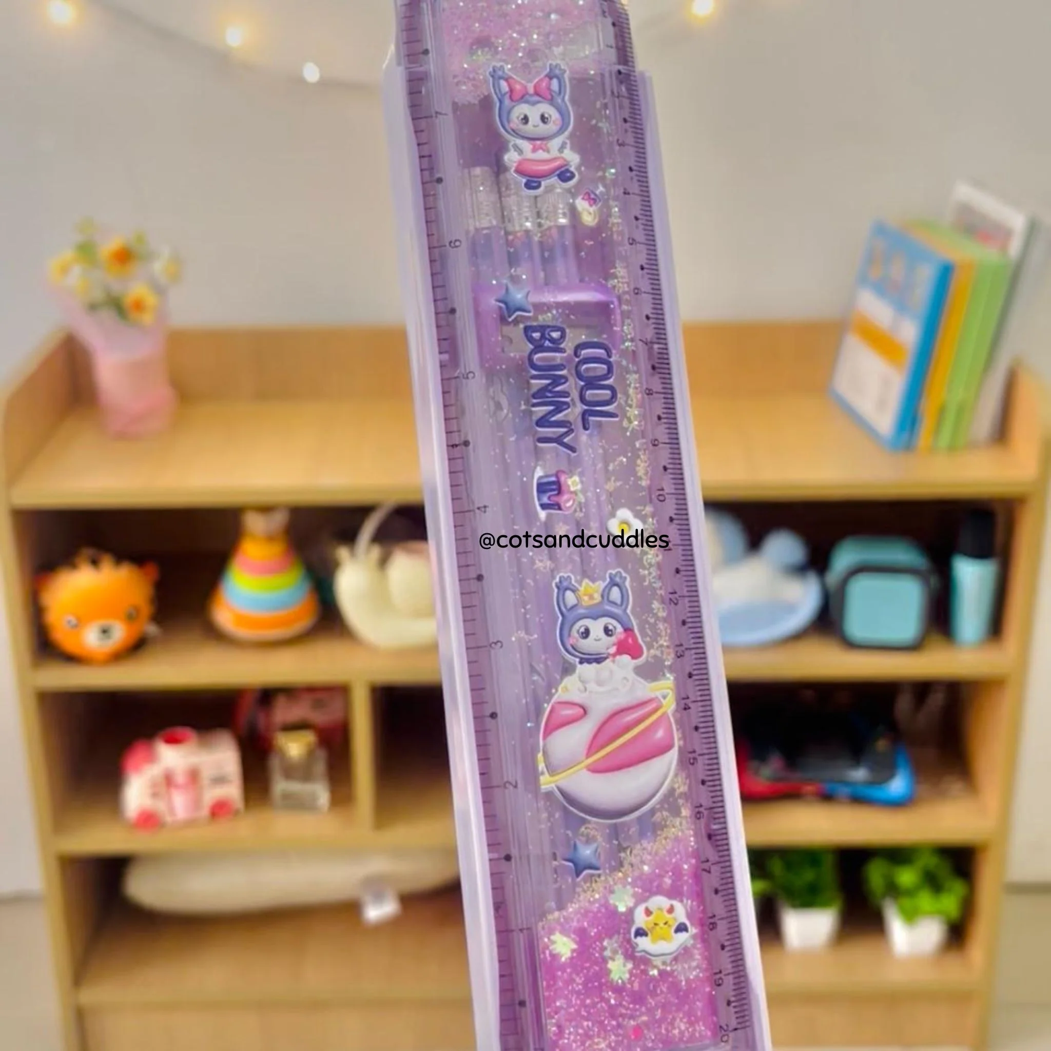 Cute Cartoon design Glitter Scale with Stationery & Storage Case (Boys & Girls random)(Pack Of 6/12)(Prepaid Only) - Image 6