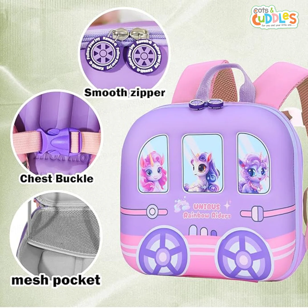 Unicorn Design Rectangle Shaped Hardshell Backpack for Kids (Pack Of 5/10)(Prepaid Only)