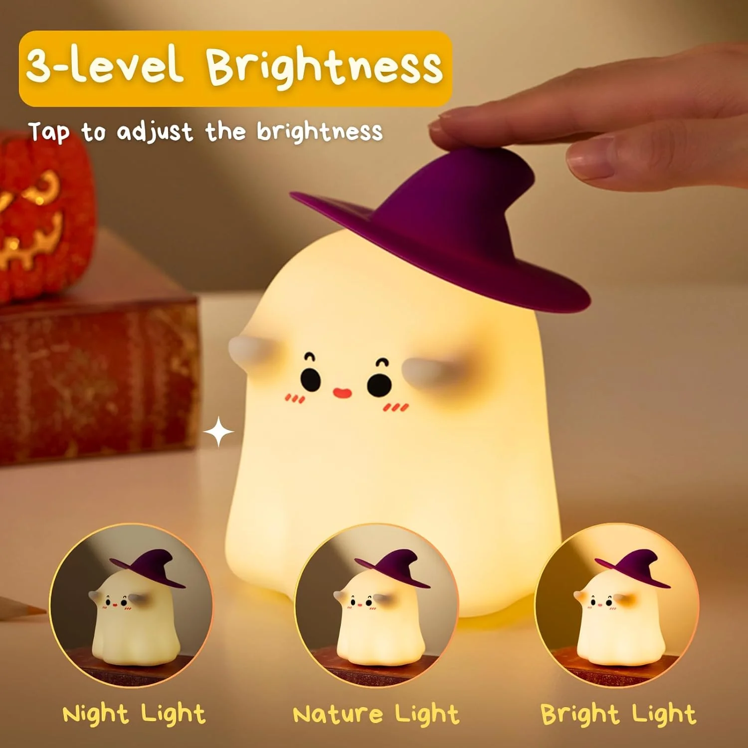 Cute Ghostess Design Silicone Night Light - Image 4