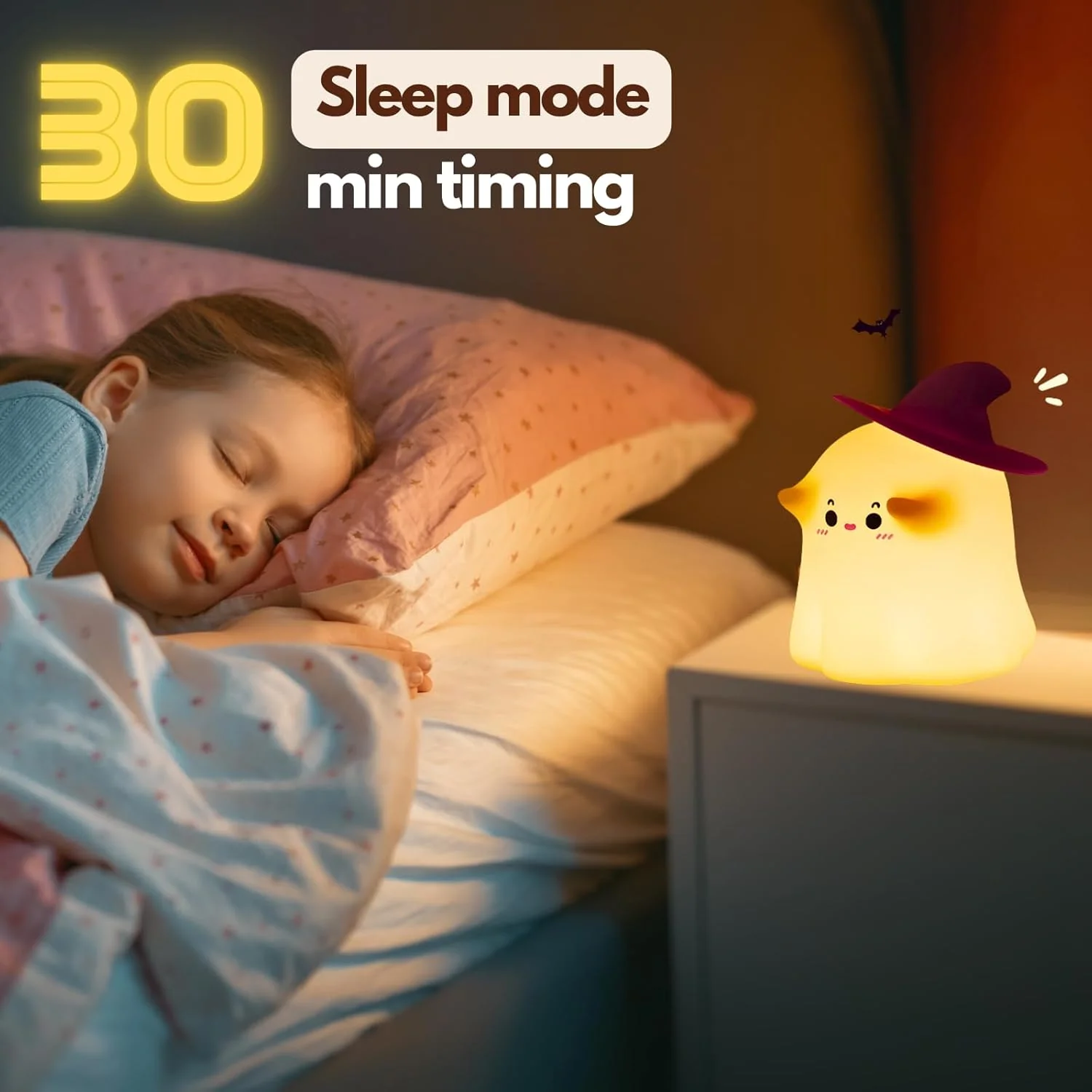 Cute Ghostess Design Silicone Night Light - Image 5