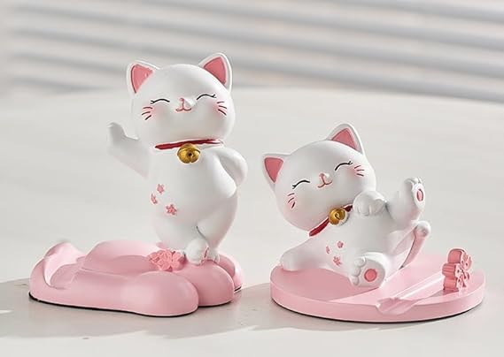 Cute Kawaii Lucky Cat Phone Holder – Cartoon Desk Mobile Stand - Image 5