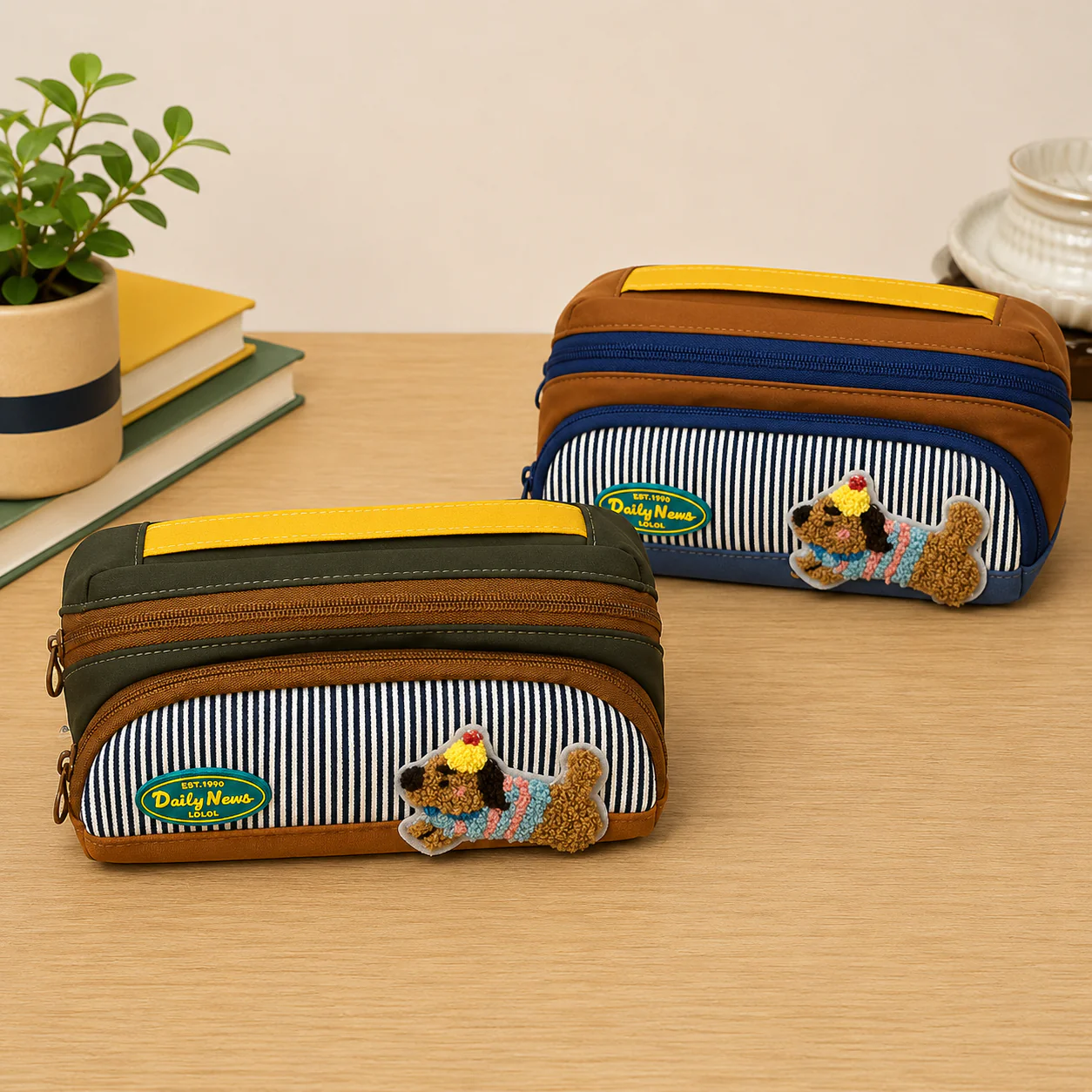 Cute Puppy Pencil Pouch for Kids | Large Capacity School Supply Organizer - Image 3