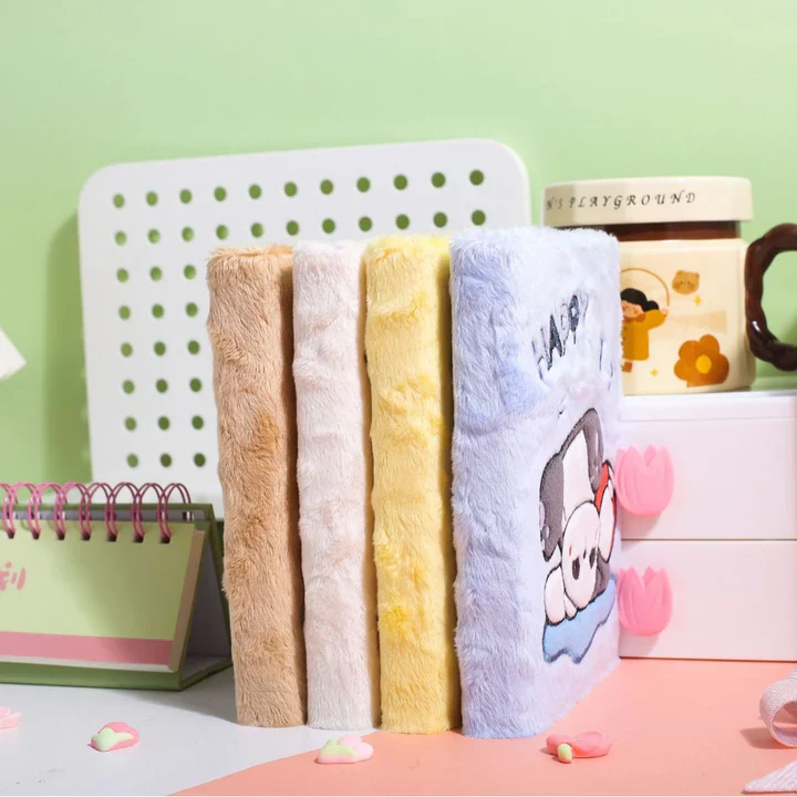 Cute Soft Plush Panda Fur Diary (Random Design) - Image 6