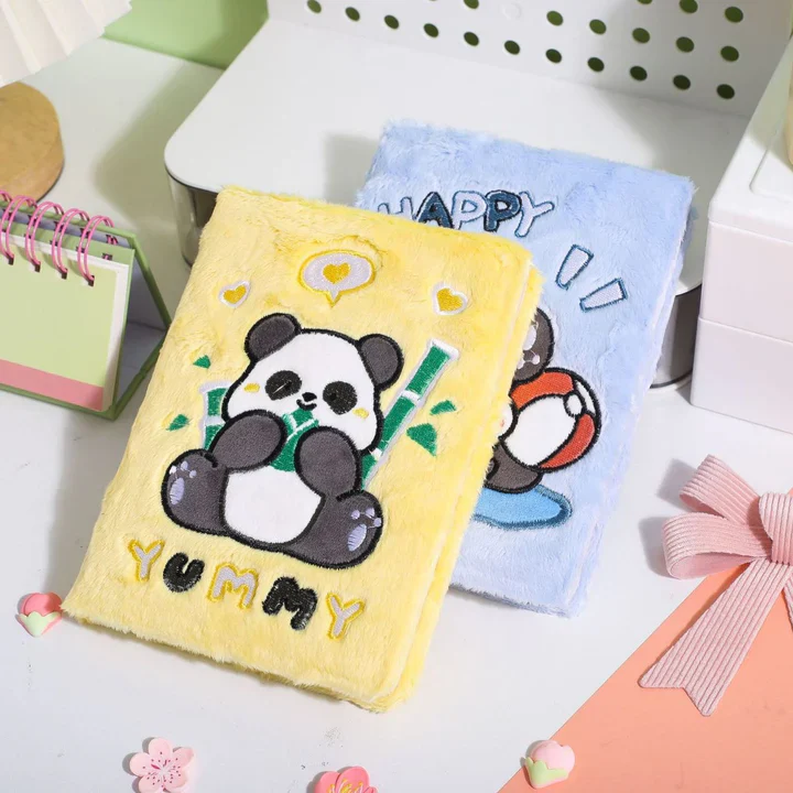 Cute Soft Plush Panda Fur Diary (Random Design) - Image 7