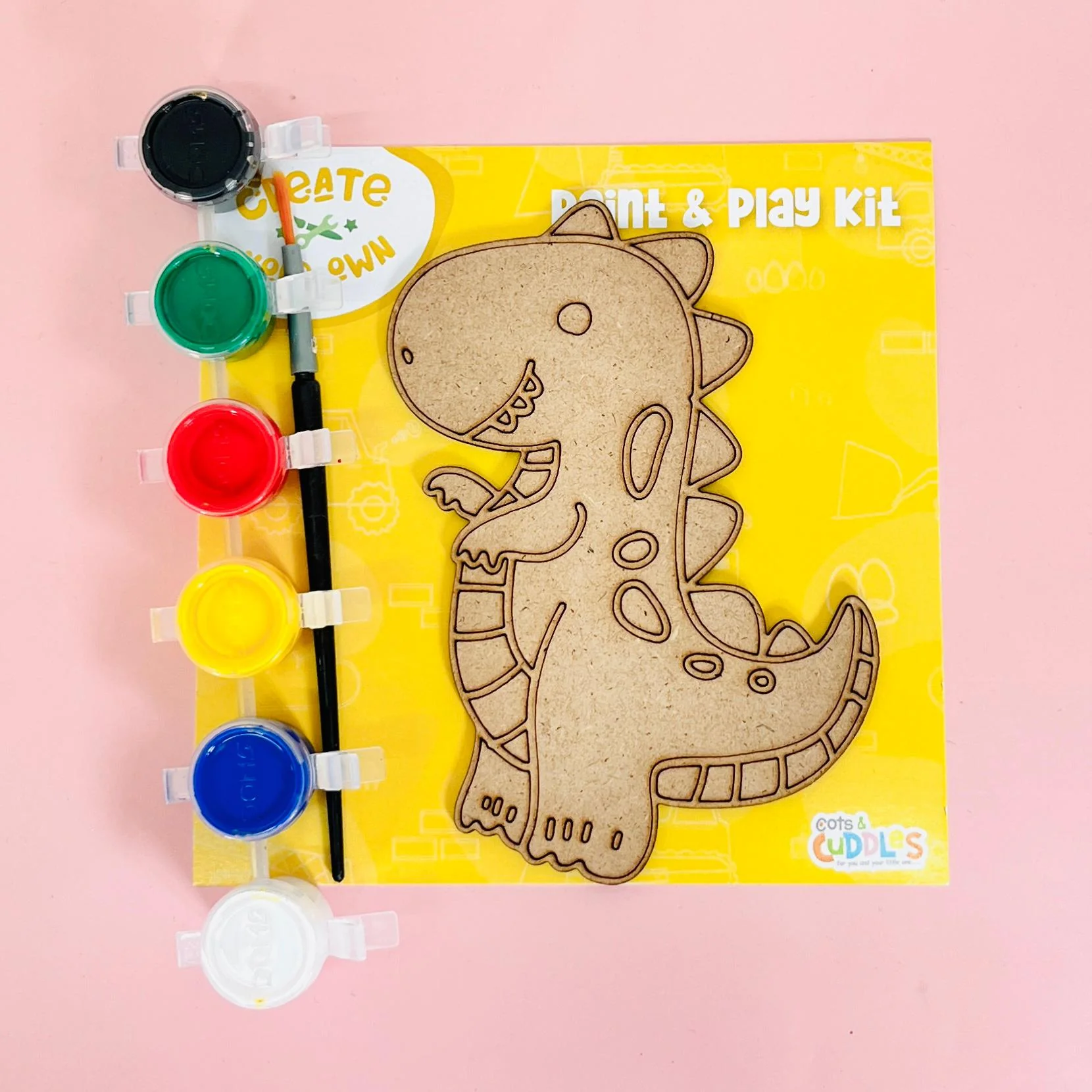 Dinosaur Paint & Play Kit – Create Your Own MDF Dino Art Set for Kids (Pack Of 4) - Image 6