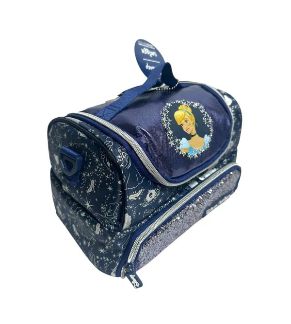 Disney Princess Cinderella Lunch Bag | Insulated Dual Compartment with Glitter & Shoulder Strap - Image 3