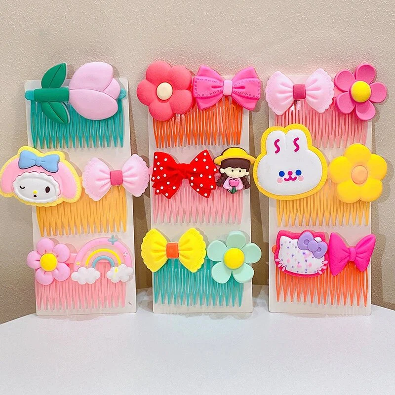 Enchanting Elegance: Girls' Baby Cartoon Hairpin Flower Hair Comb Hair Clip (Random) - Image 4