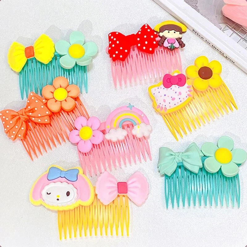 Enchanting Elegance: Girls' Baby Cartoon Hairpin Flower Hair Comb Hair Clip (Random) - Image 6