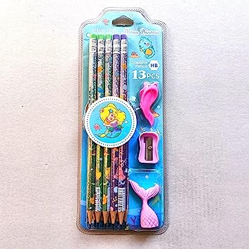 Enchanting Ocean Princess Pencil Set: Dive into Creativity with Magical Designs and Versatile Features (Random)(Pack Of 6/12)(Prepaid Only) - Image 3