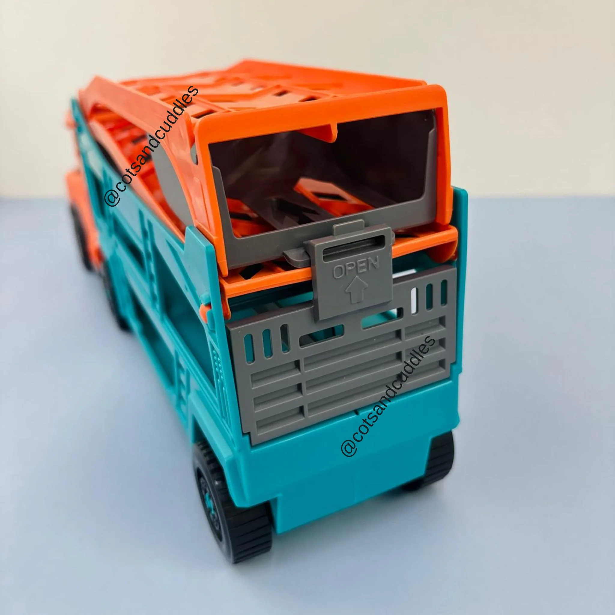 Folding Slide Truck with 3 Die Cast Cars Track Set for Kids Racing & Pretend Play Toy - Image 7