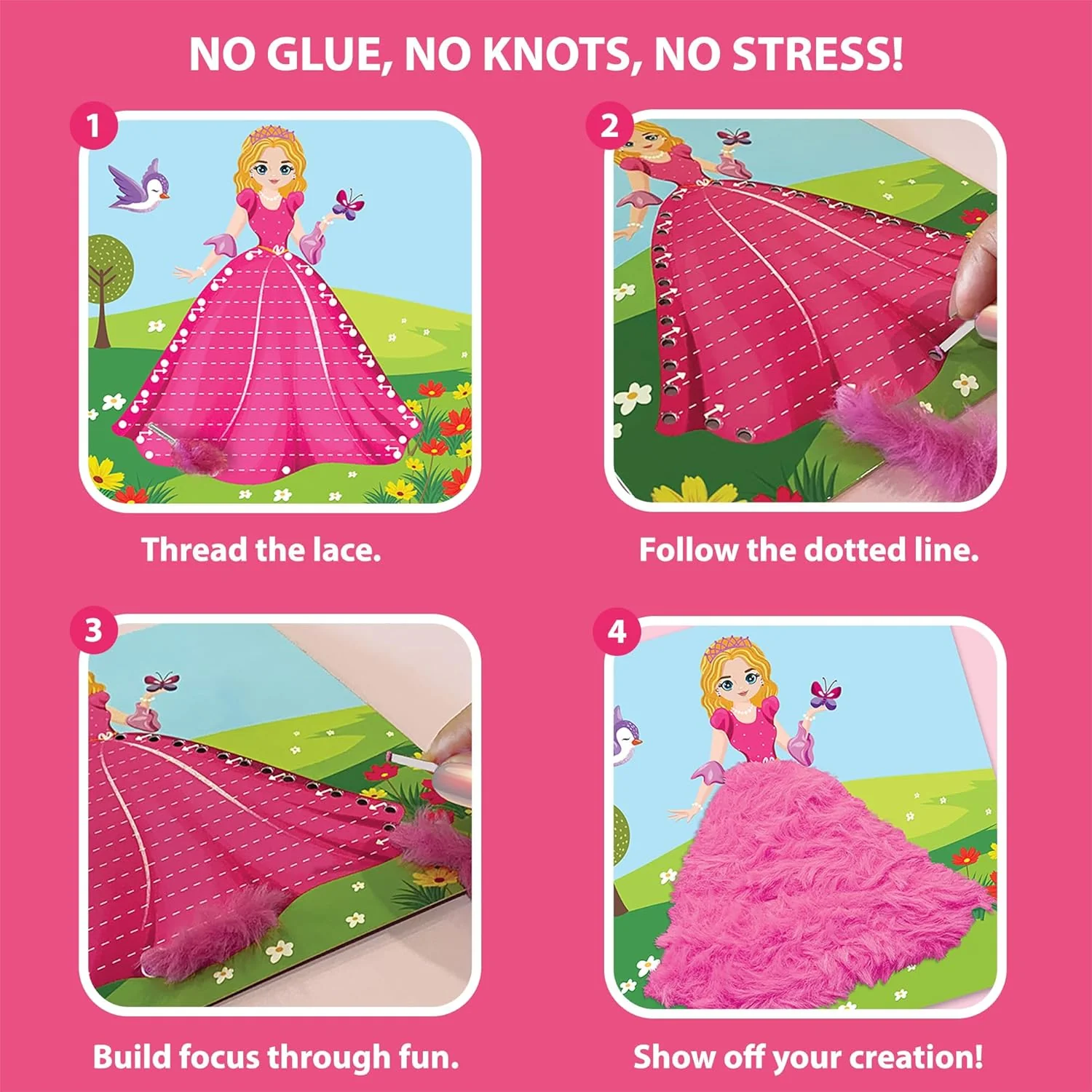 Furry Princess And Unicorn Lace Art Craft Activity Kit - Image 4