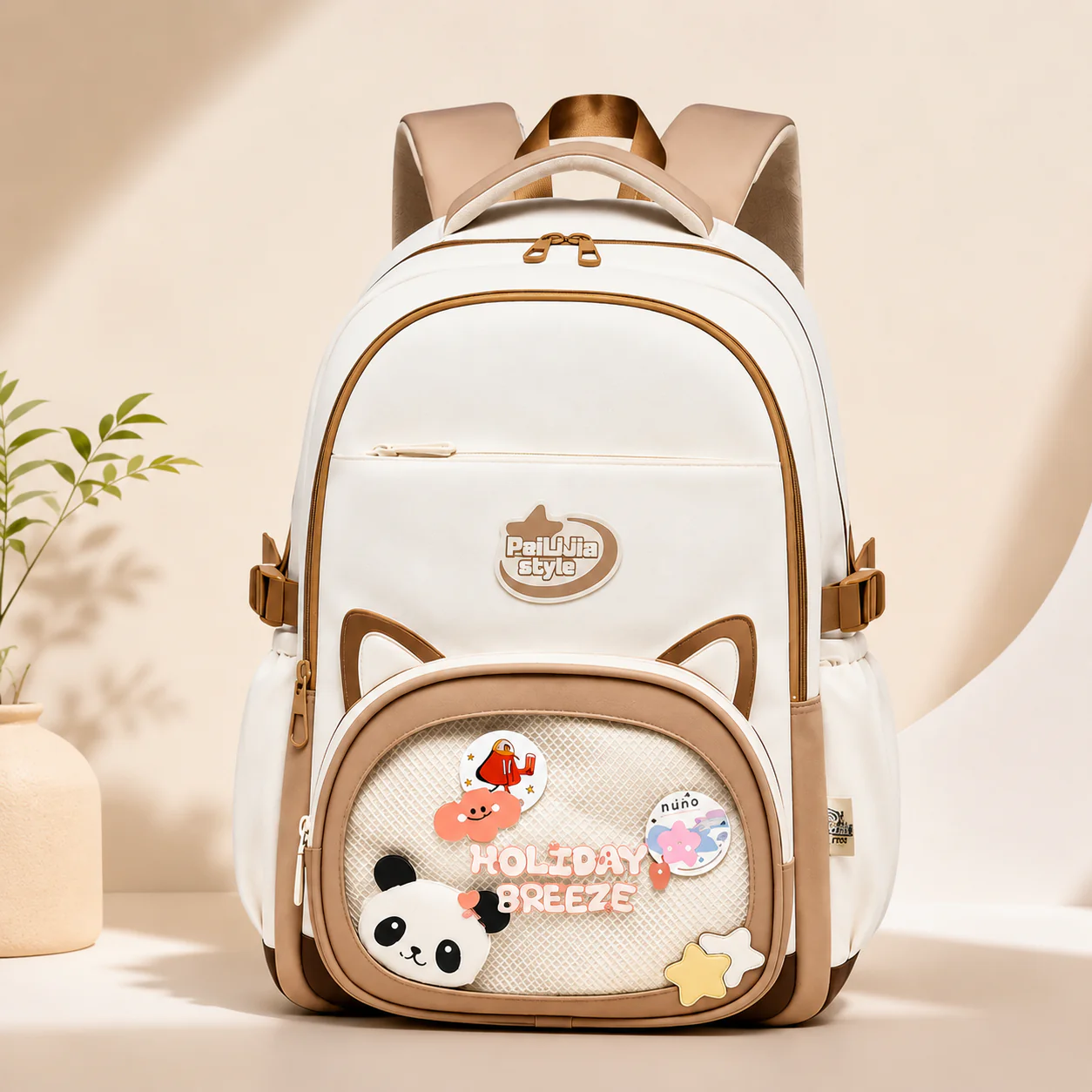 Holiday Breeze Kawaii Cat Ear Large Capacity School Backpack - Image 5