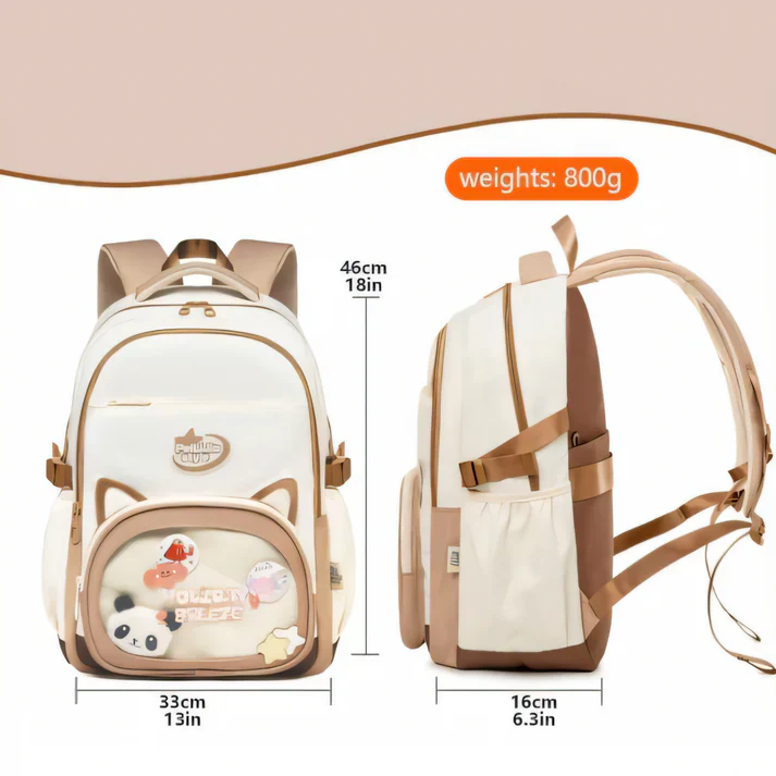 Holiday Breeze Kawaii Cat Ear Large Capacity School Backpack - Image 9