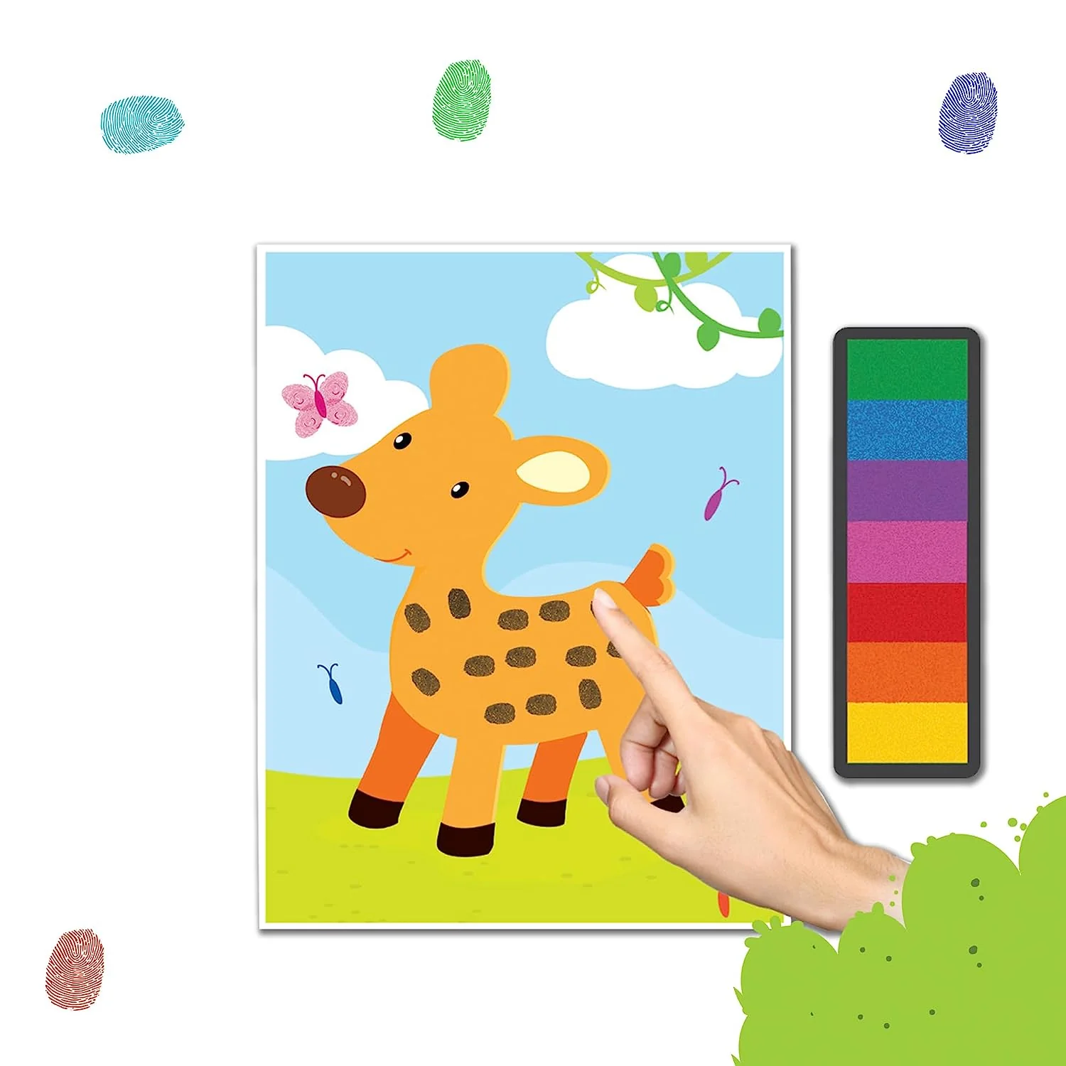 Jungle Fingerprint Art Activity Book for Children Age 4 - 9 years with Thumbprint Gadget|Colouring Book for Kids (Pack Of 5/10)(Prepaid Only) - Image 3