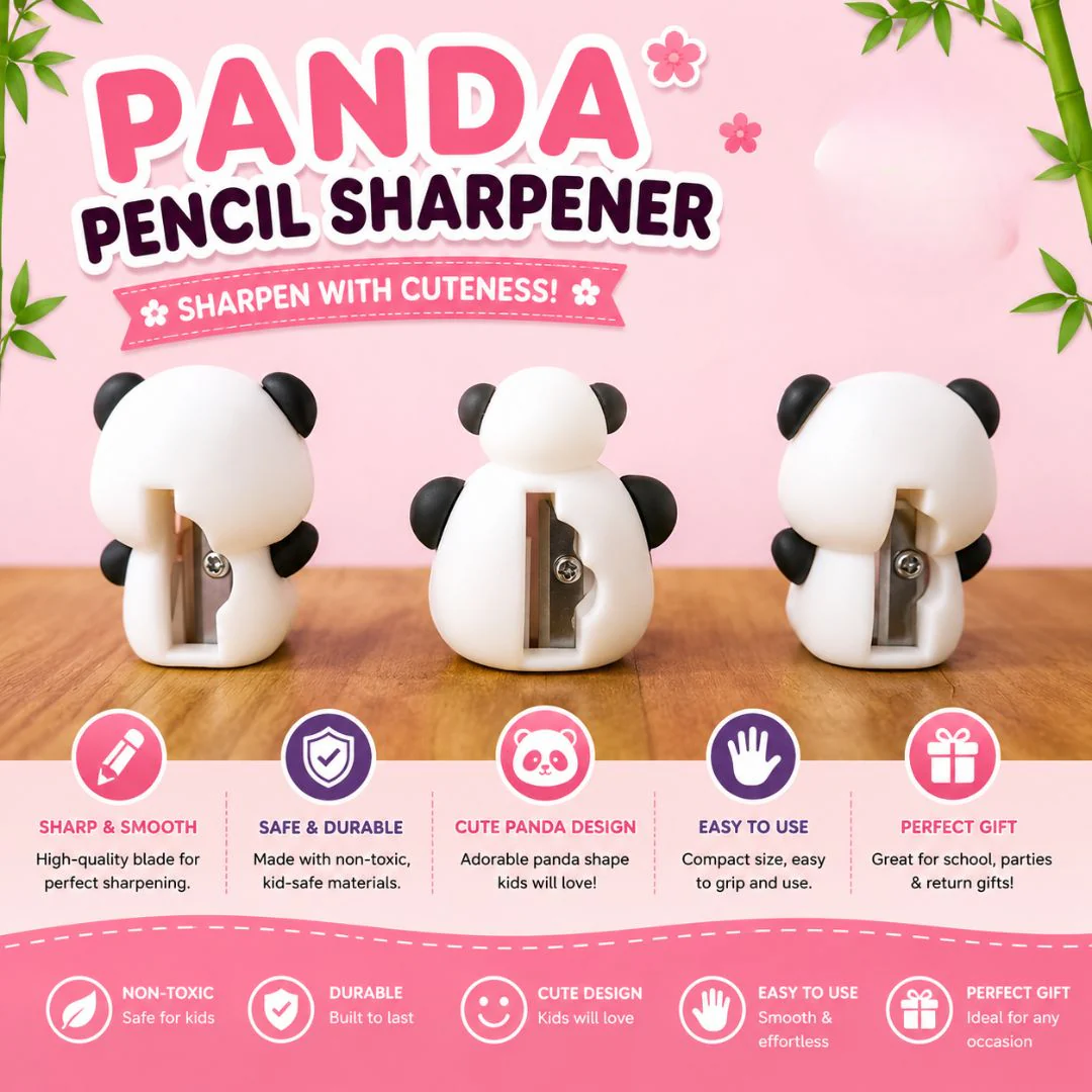 Kawaii Panda Pencil Sharpener โ Cute Kids' Stationery Gift - Image 2