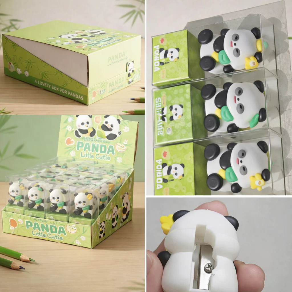 Kawaii Panda Pencil Sharpener – Cute Stationery for Kids (Pack Of 12/24)(Prepaid Only)