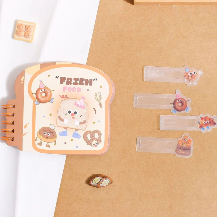 Kawaii Toast Shaped Spiral Notebook | Cute Bread Character Mini Notepad - Image 10