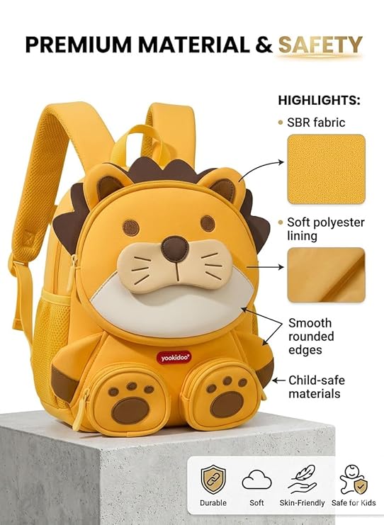 Kids Cartoon Animal Backpack – Lightweight Multi-Pocket School Bag - Image 8
