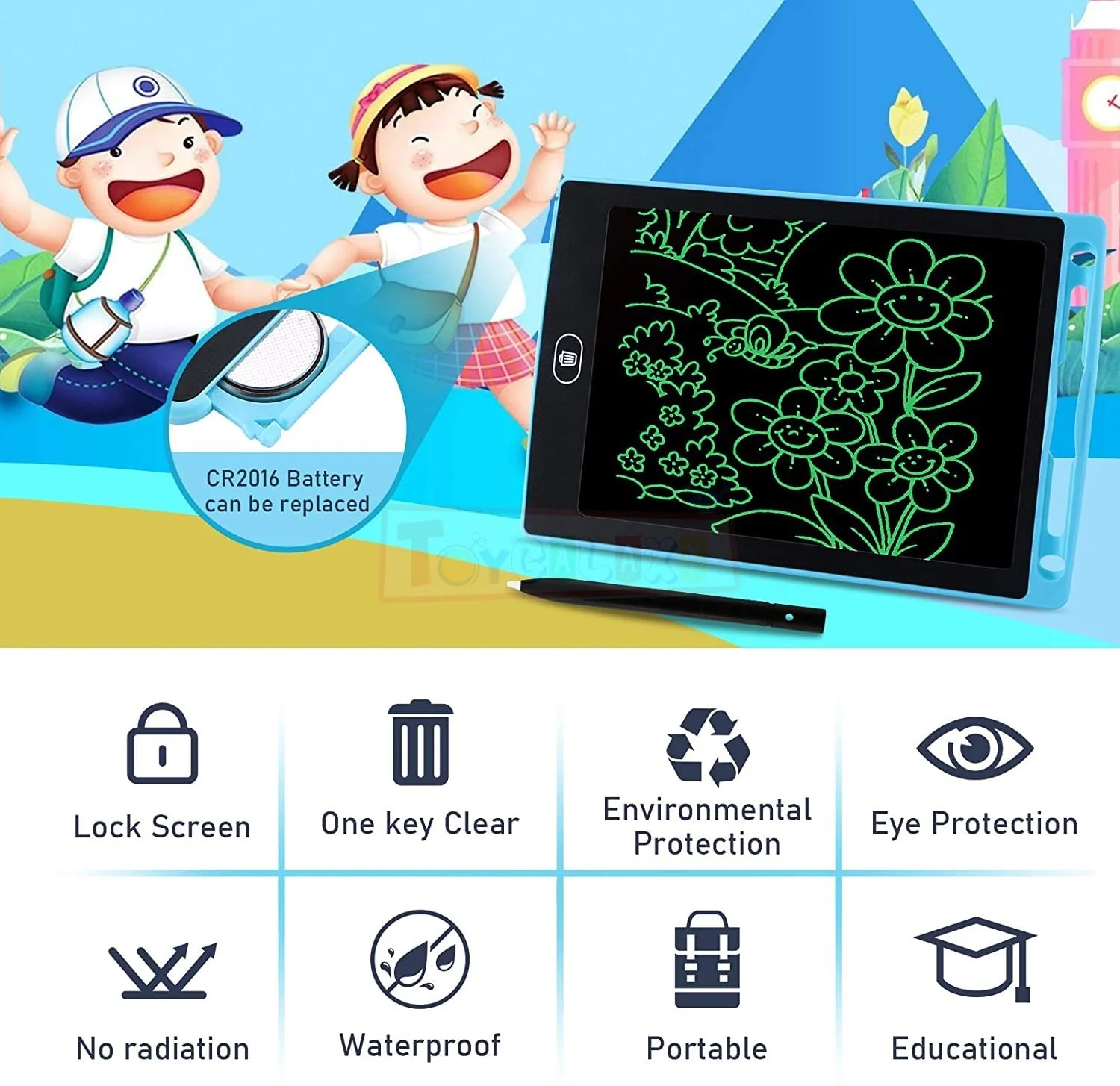 LCD Portable Writing Pad Tablet 8.5 Inch (Random Colour) - Image 2