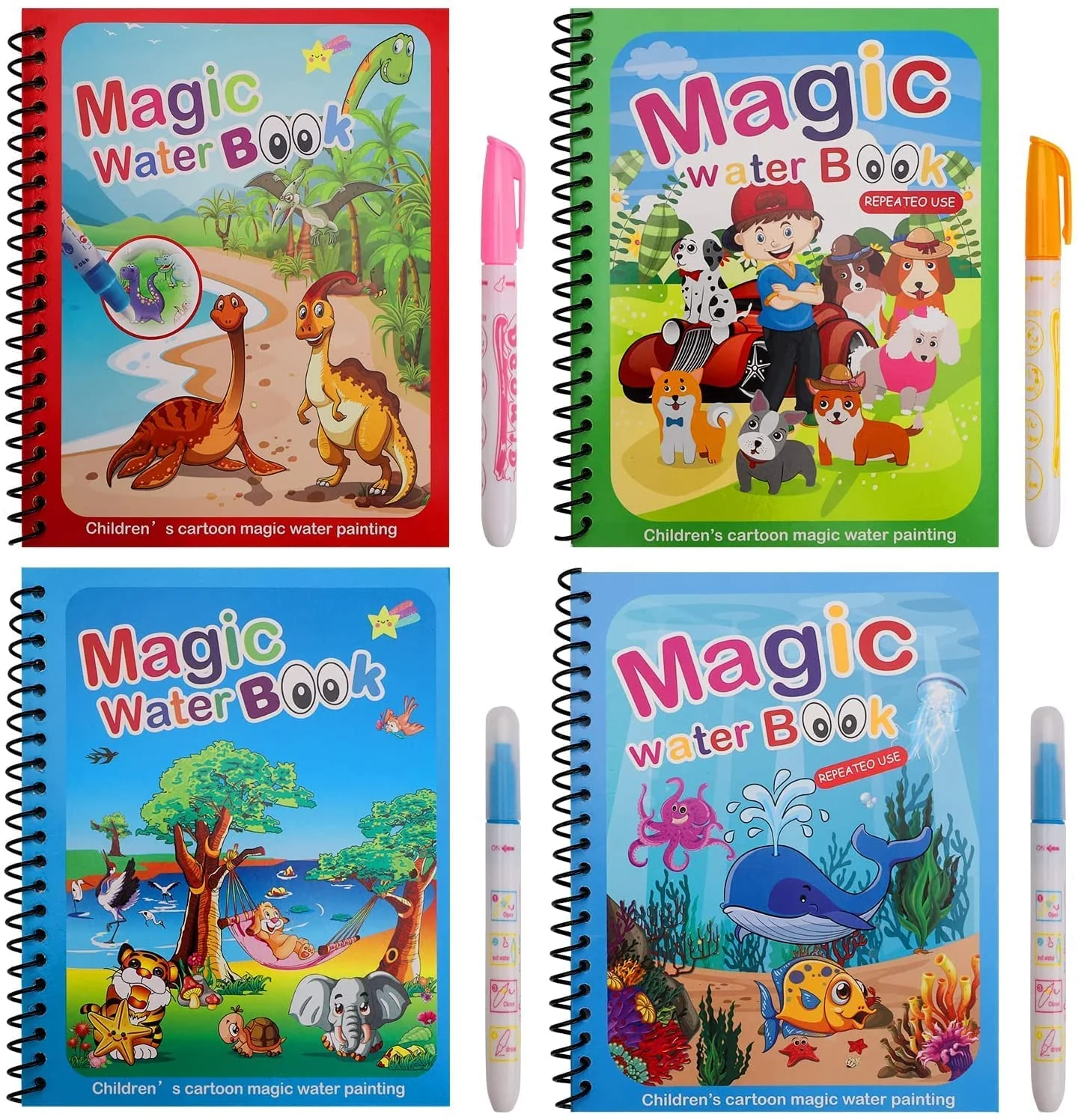 Magic Water Book for Kids – Reusable Mess-Free Coloring & Drawing Activity Book (Random) - Image 2