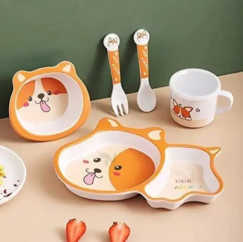 Monkey Bamboo Fiber 5 Piece Feeding Set - 100% bamboo No Plastic (Mix Design)(Pack Of 5/10)(Prepaid Only) - Image 10