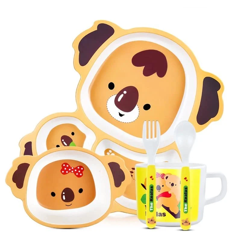 Monkey Bamboo Fiber 5 Piece Feeding Set - 100% bamboo No Plastic (Mix Design)(Pack Of 5/10)(Prepaid Only) - Image 4