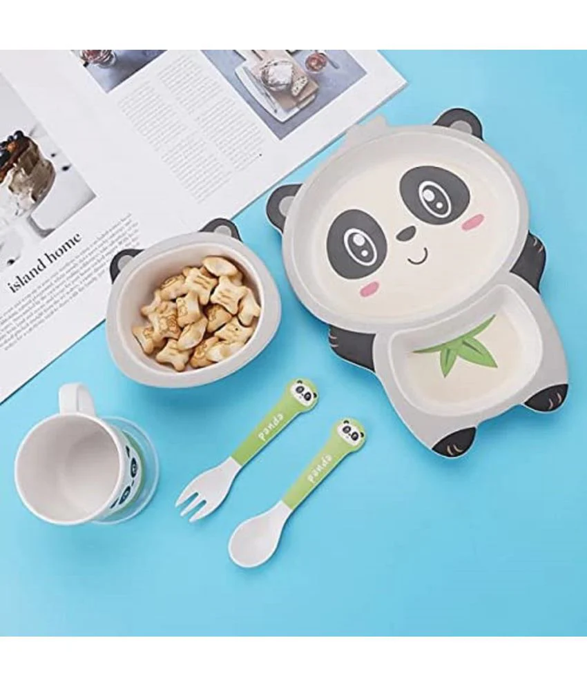 Monkey Bamboo Fiber 5 Piece Feeding Set - 100% bamboo No Plastic (Mix Design)(Pack Of 5/10)(Prepaid Only) - Image 8