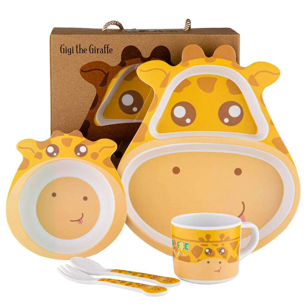 Monkey Bamboo Fiber 5 Piece Feeding Set - 100% bamboo No Plastic (Mix Design)(Pack Of 5/10)(Prepaid Only) - Image 9