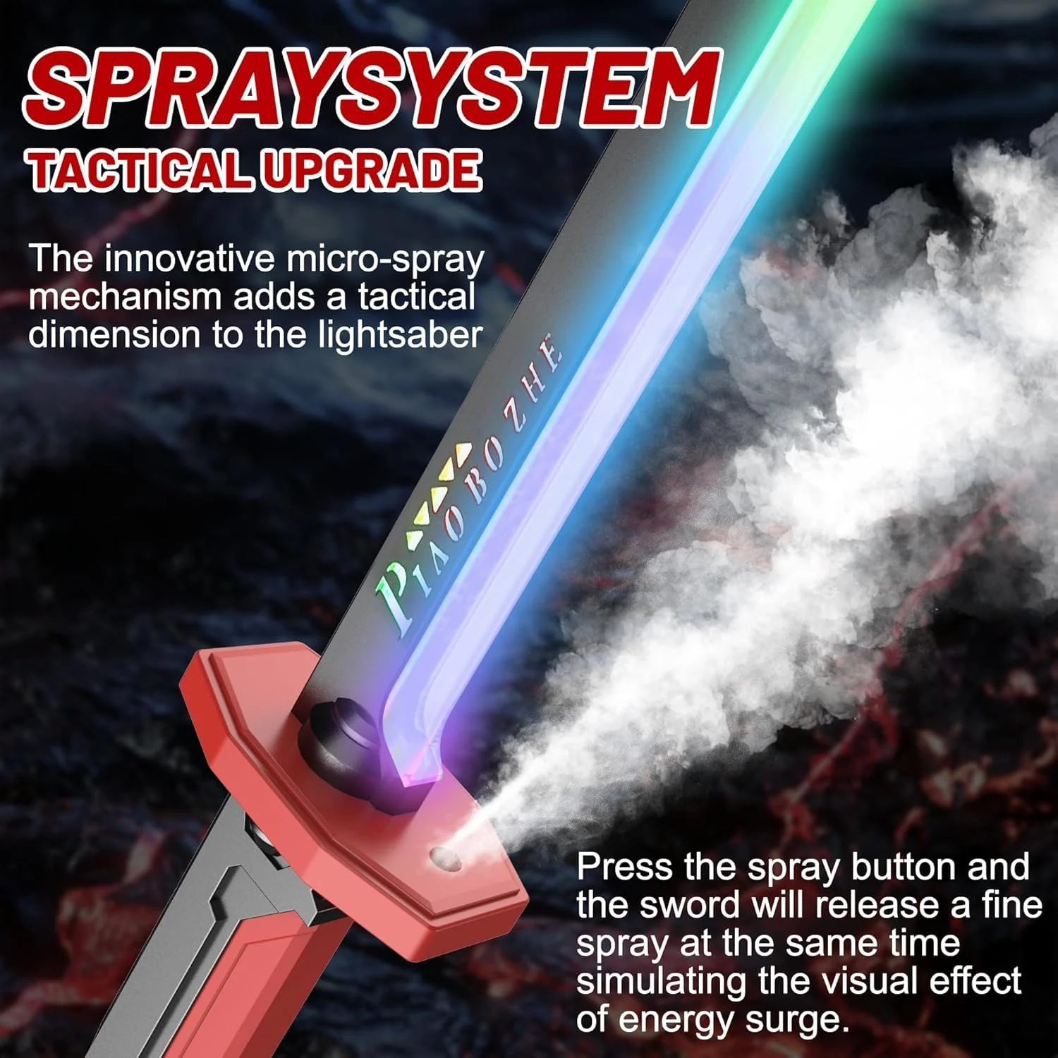 7-Color Flowing LED Spark Sword with Smoke Effect | Rechargeable Light-Up Sword Toy (Prepaid Only) - Image 6