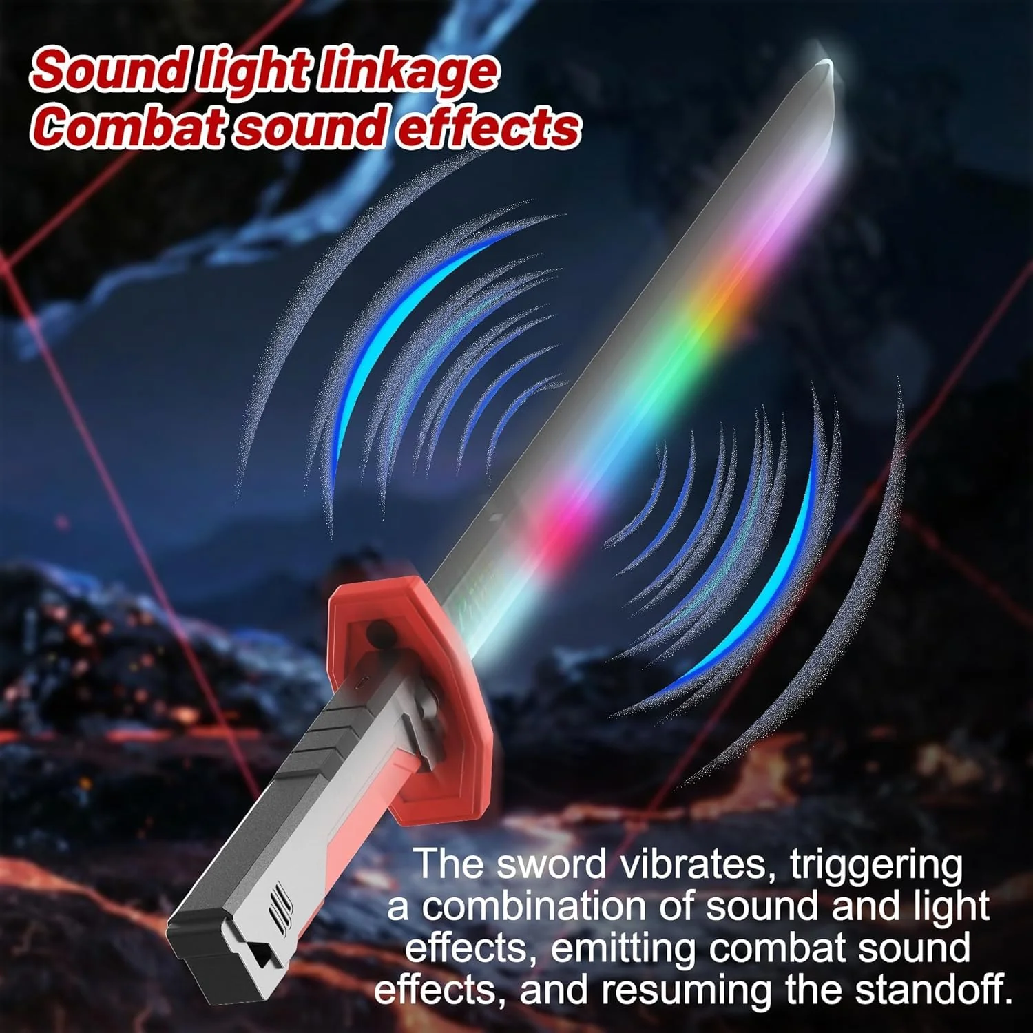 7-Color Flowing LED Spark Sword with Smoke Effect | Rechargeable Light-Up Sword Toy (Prepaid Only) - Image 7