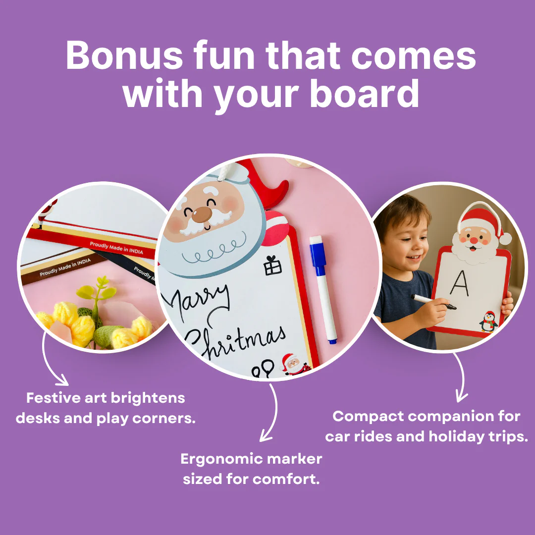 Pack of 6 | Cots and Cuddles Christmas Design Write and Wipe Board for Kids - Image 8
