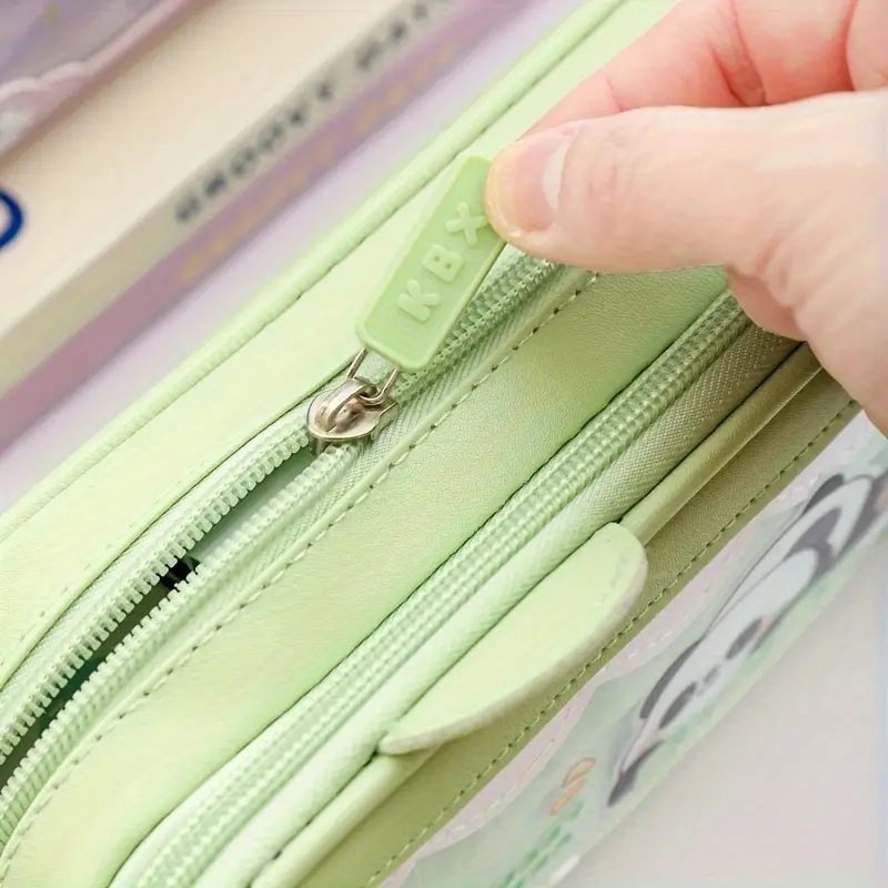 Panda Design Double Layer Pencil Pouch for Kids - Image 2