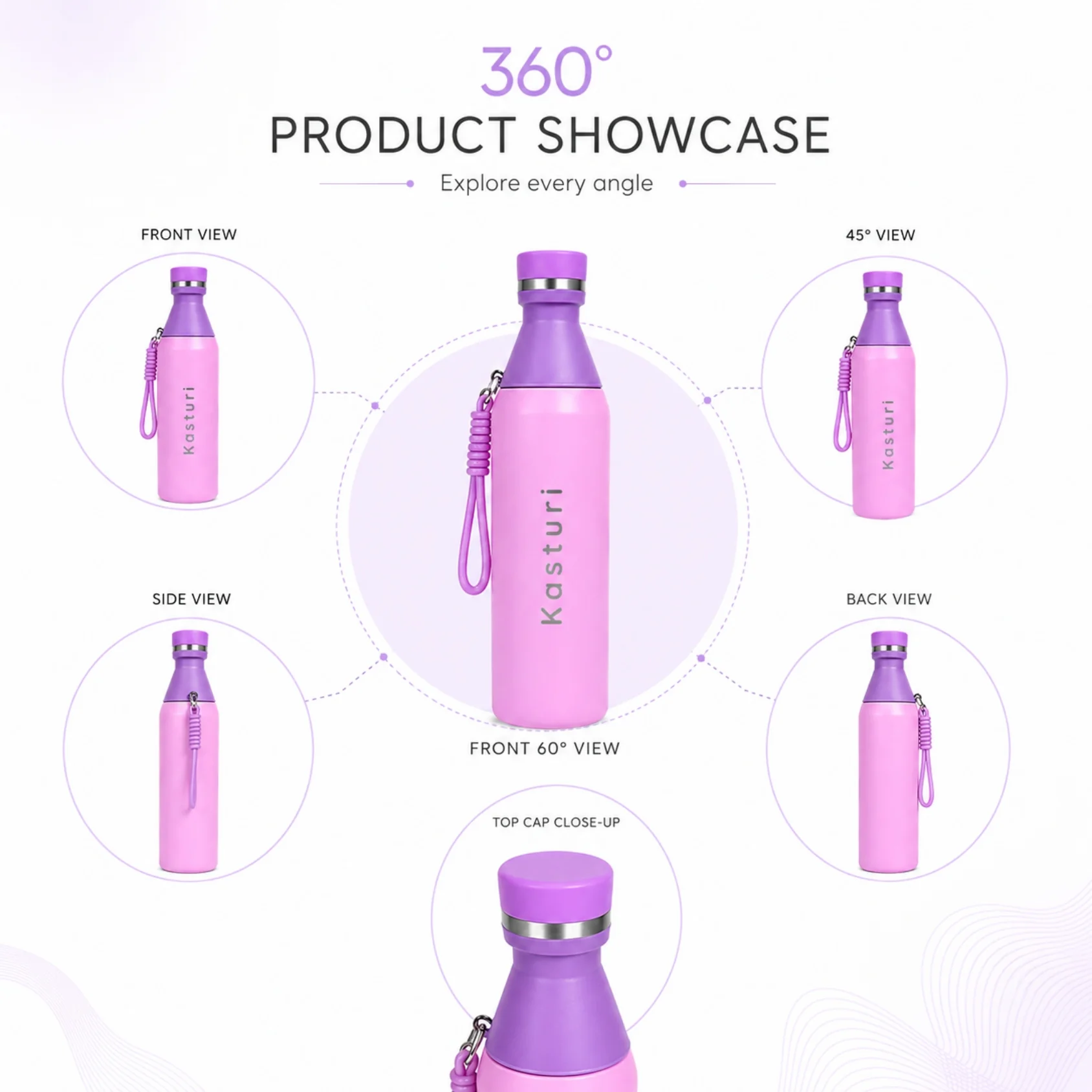 Personalized Pastel Color Stainless Steel Vacuum Insulated Water Bottle 500ml - Image 4