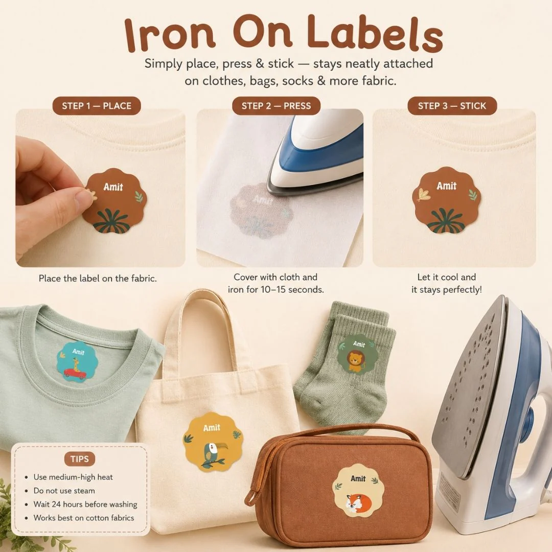 Personalized Iron On Label Sticker - Safari Fun (32pc) (PREPAID ONLY) - Image 4