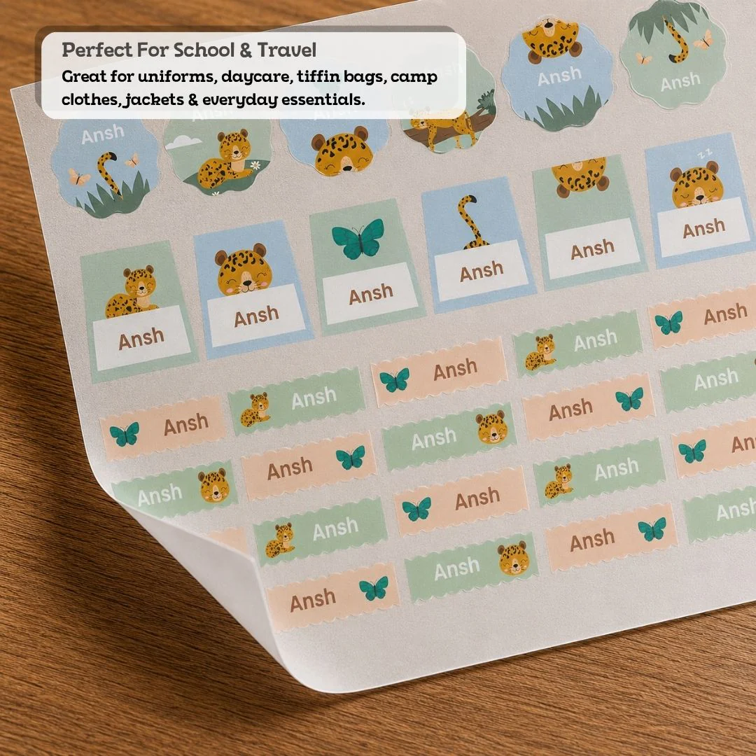 Personalized Iron On Label Sticker - Tiger (32pc) (PREPAID ONLY) - Image 2
