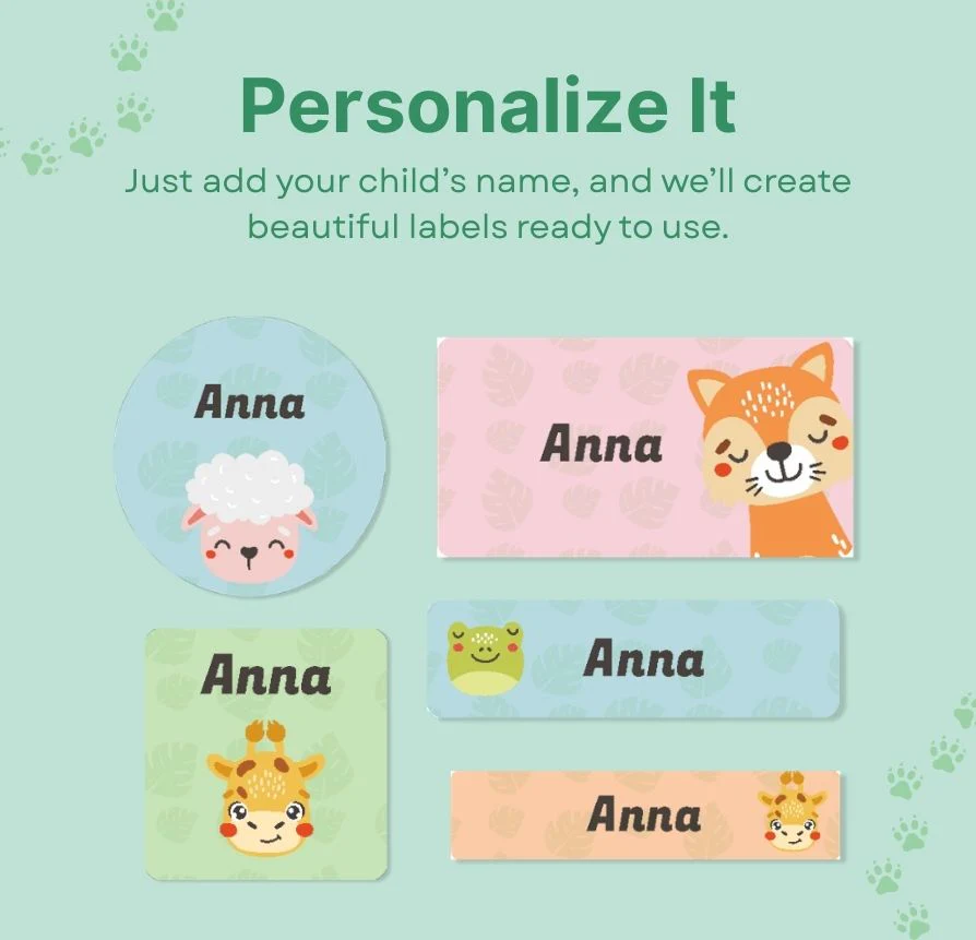 Personalized Name Labels Combo - Zoo Party - Pack of 54 (PREPAID ORDER) - Image 7