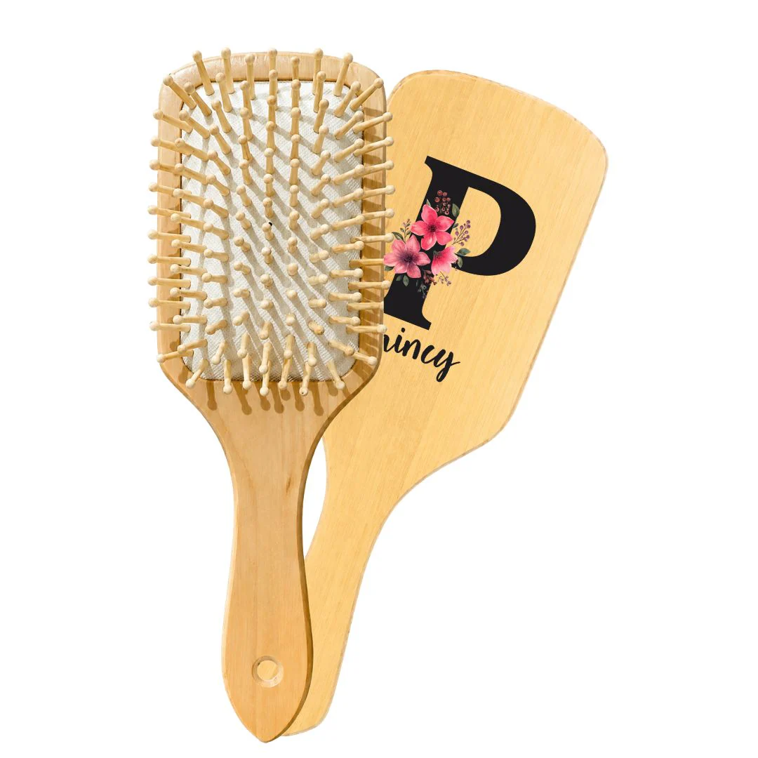 Personalized Wooden Hair Brush for Kids - Alphabet (PREPAID ONLY)