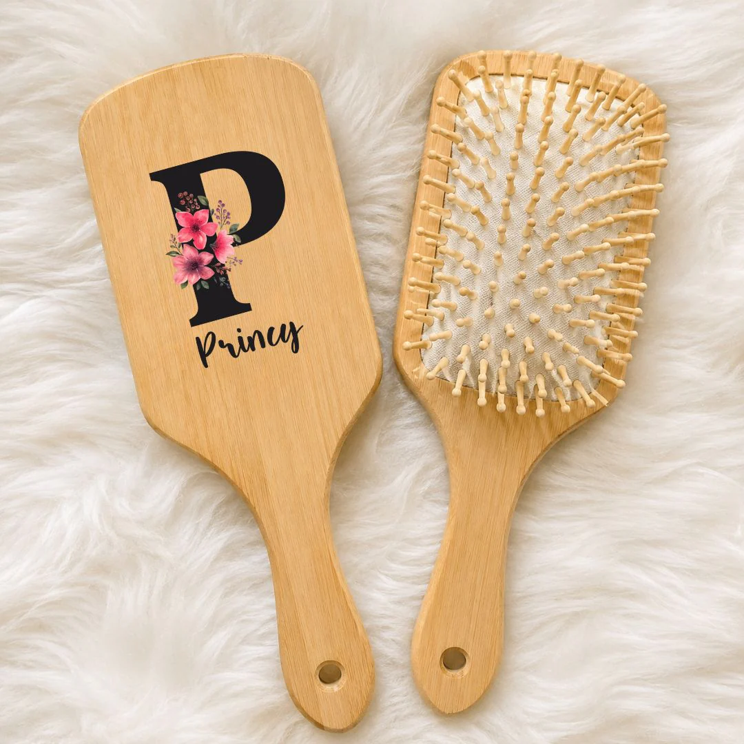 Personalized Wooden Hair Brush for Kids - Alphabet (PREPAID ONLY) - Image 2