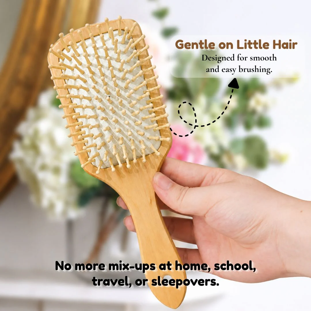 Personalized Wooden Hair Brush for Kids - Alphabet (PREPAID ONLY) - Image 3