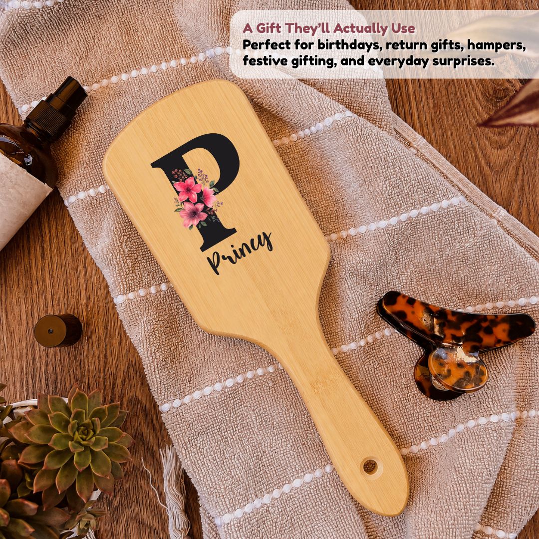 Personalized Wooden Hair Brush for Kids - Alphabet (PREPAID ONLY) - Image 4