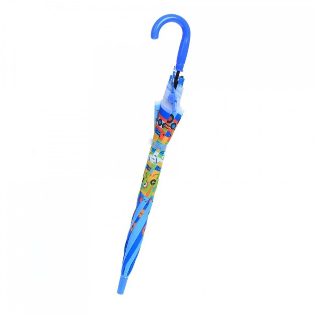Premium Quality Theme Printed Umbrella For Kids (Robot Blue) - Image 6