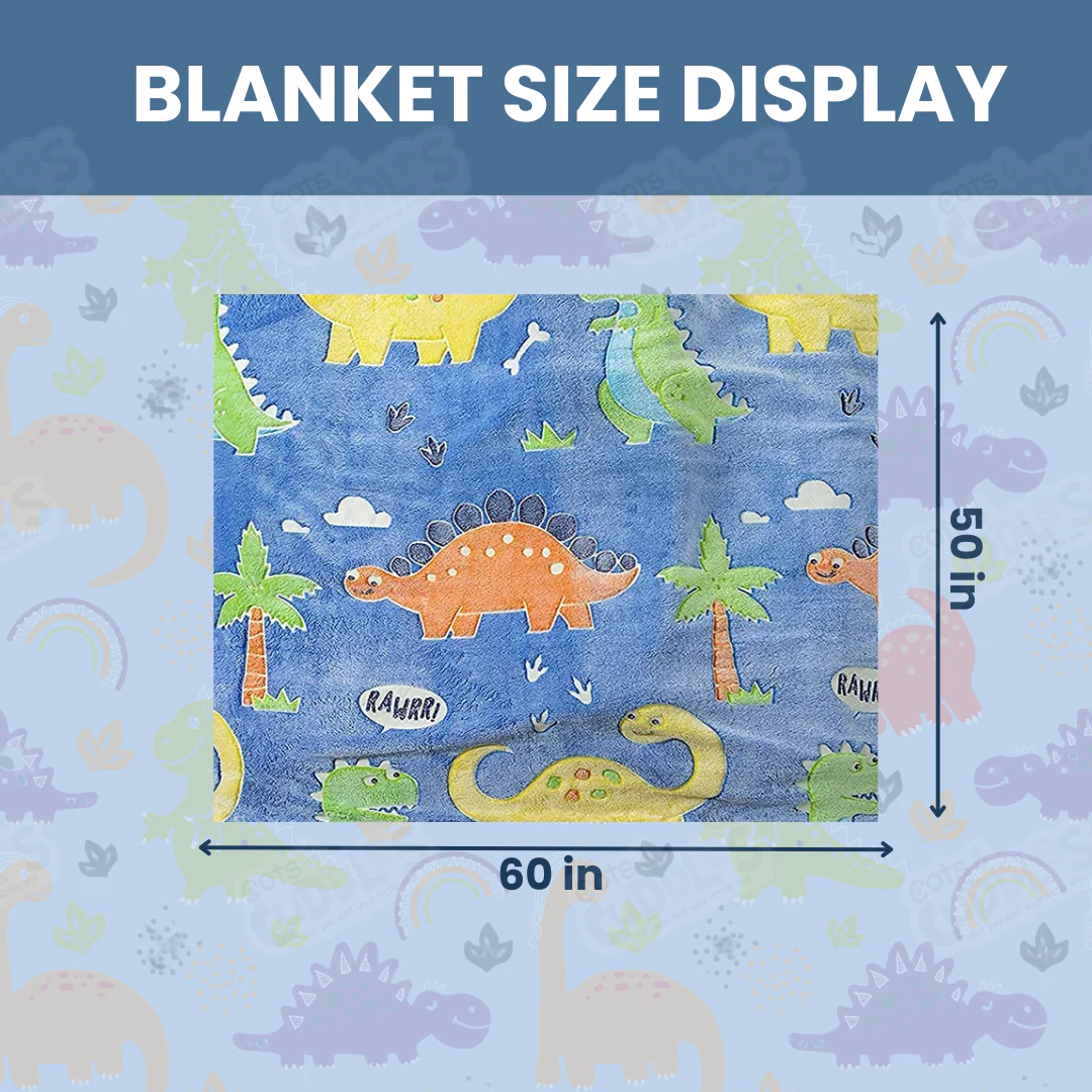 Premium Super Soft Warm Cozy Furry Blanket Glow in The Dark (5.5ft x 6.5ft) (Dino) - Image 4