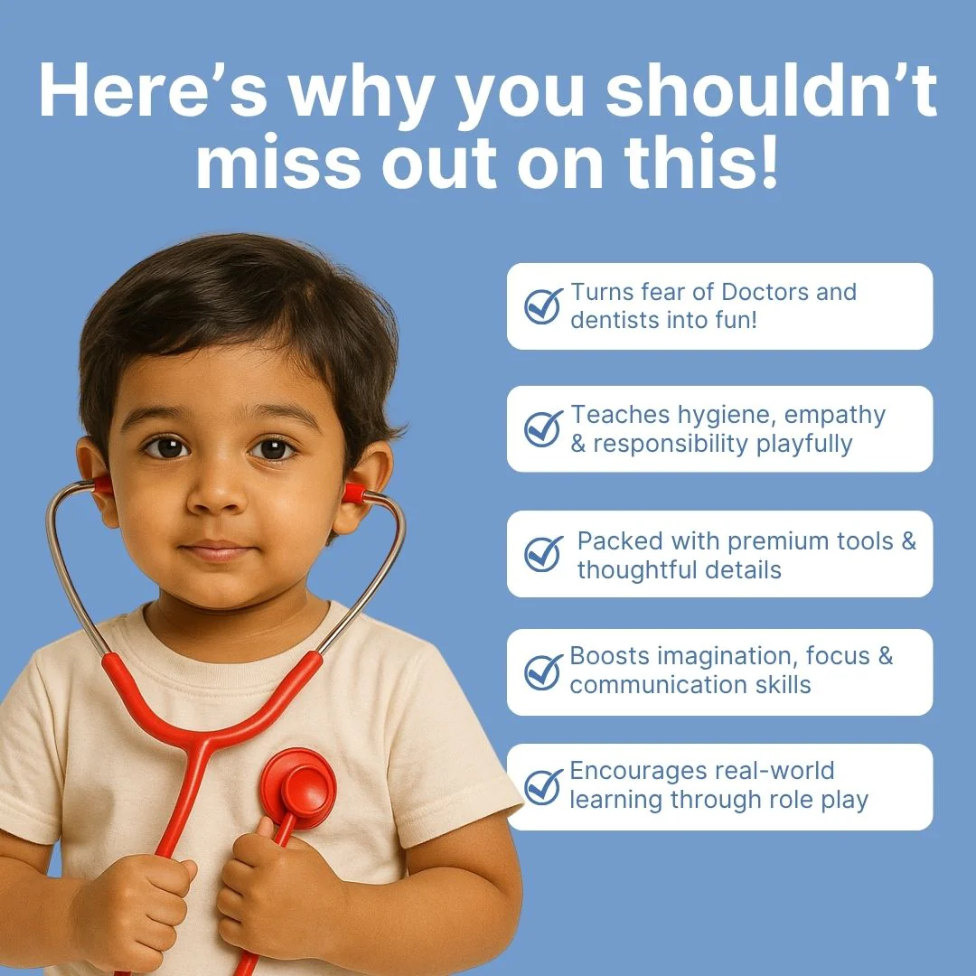Cots and Cuddles Premium Wooden Junior Doctor Set Pretend Play for Kids - Image 8