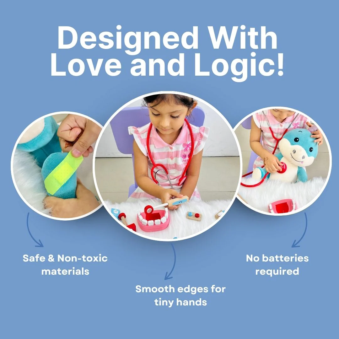 Cots and Cuddles Premium Wooden Junior Doctor Set Pretend Play for Kids - Image 9