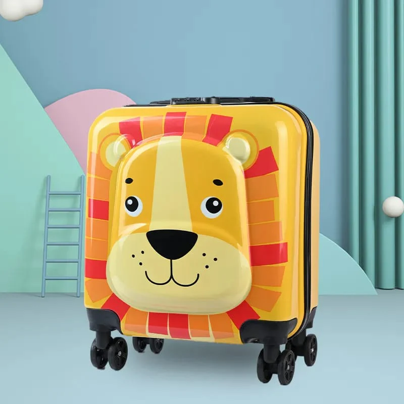 Roaming Zoo: Animal Faces Trolley Bag for Kids with Password Lock - A Fun and Secure Travel Companion - Image 4