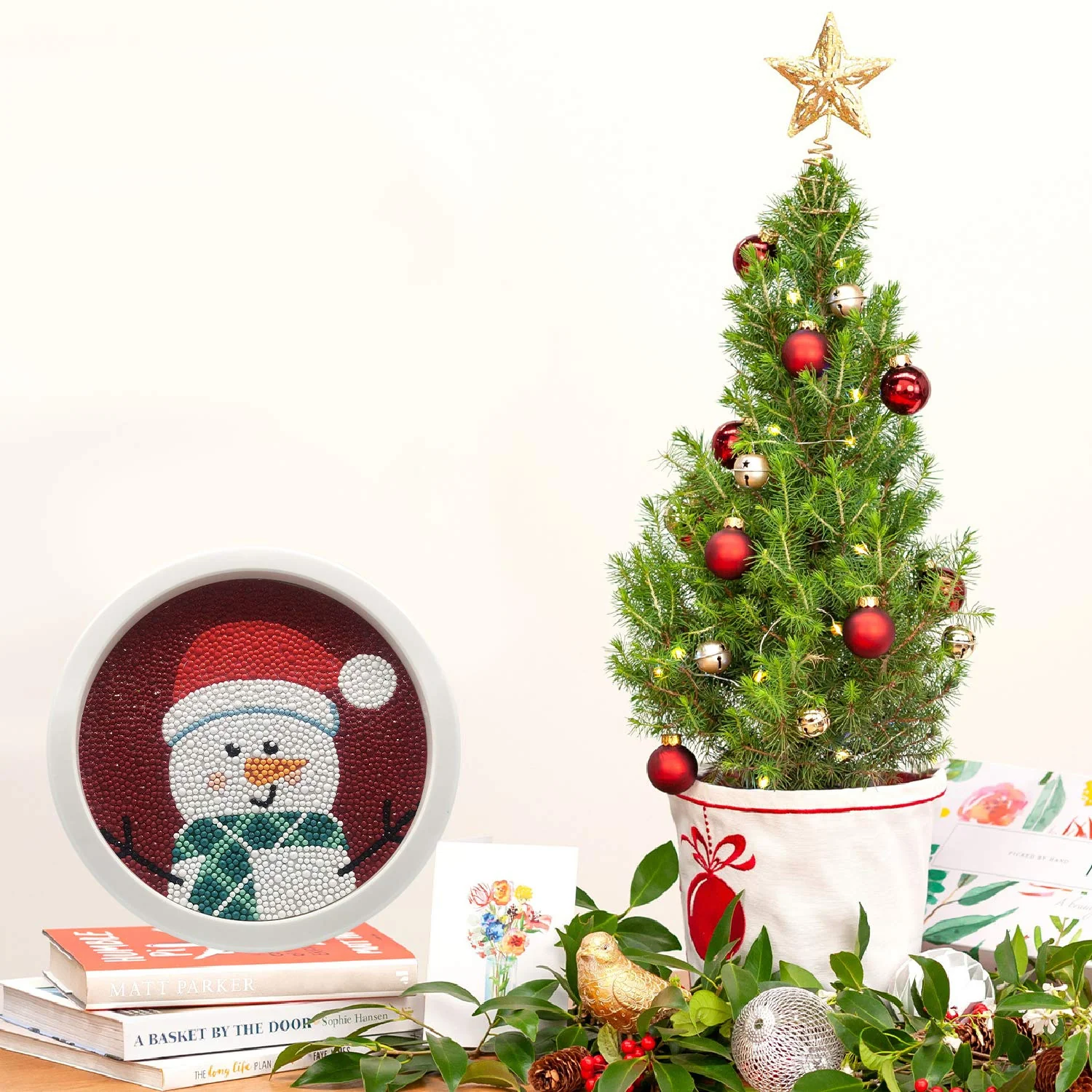 Round Sparkling Diamond Painting Kits with Easel Stand- Adorable DIY Art Kit (Christmas) - Image 3