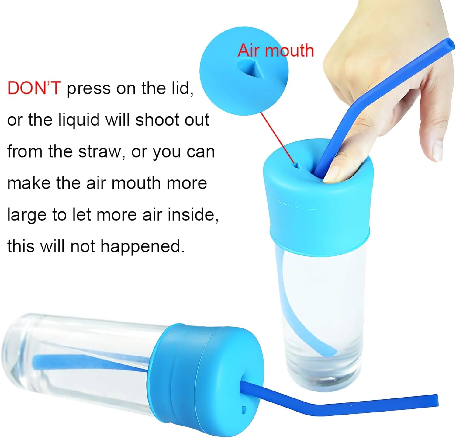 Silicone Cover Lids with 4pc Steel Straw for Tumblers, Cups, Mugs etc (Pack of 2) - Image 5