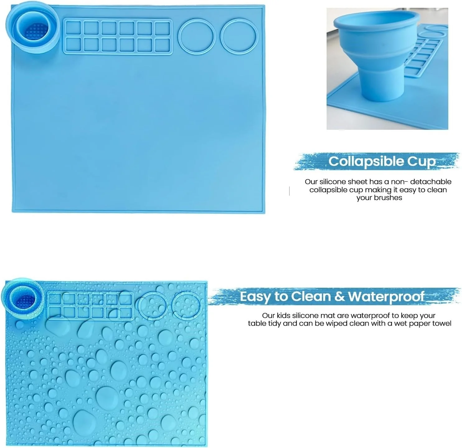 Silicone Painting Mat for Kids Mess Free for Crafts (Mix Color)(Pack Of 5/10)(Prepaid Only) - Image 3